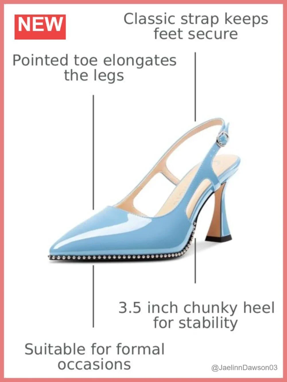 Slingback Chunky High Heels 3.5